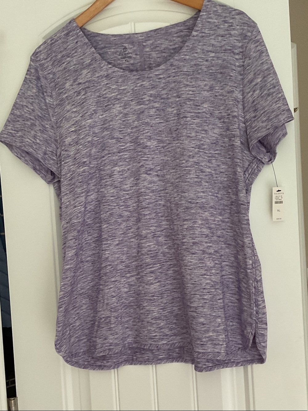 Talbots Heathered Lavender Short Sleeve Scoop Neck Tee